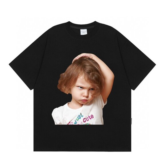 Acme De La Vie Angry Kid Black Short-Sleeved T-Shirt - Picture 1 of 6